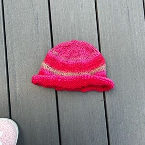 Pink Hand Knit Beanie